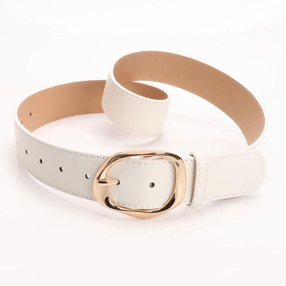 Oval Pin Buckle Waist Belt Faux Leather Leather Waistband Vintage Waist Strap Casual Daily Wear