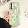 Зеленый Бамбуковый Цветок Текстура Камлот Чехол для Телефона для Samsung Galaxy S25 S24 S23 S22 S21 FE Plus Ultra Накладка Силиконовая Задняя Крышка TPU