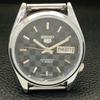 ВОССТАНОВЛЕННЫЕ ИЗГОТОВЛЕННЫЕ В ЯПОНИИ АВТОМАТИЧЕСКИЕ МУЖСКИЕ ЧАСЫ SEIKO 5 С ЧЕРНЫМ ЦИФЕРБЛАТОМ НА ЗАКАЗ a440106-2 QV90-a440106