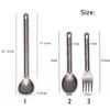 New Pure Portable Outdoor Picnic Accessories Titanium Cookware Cutlery Fork Long Handle Spoon
