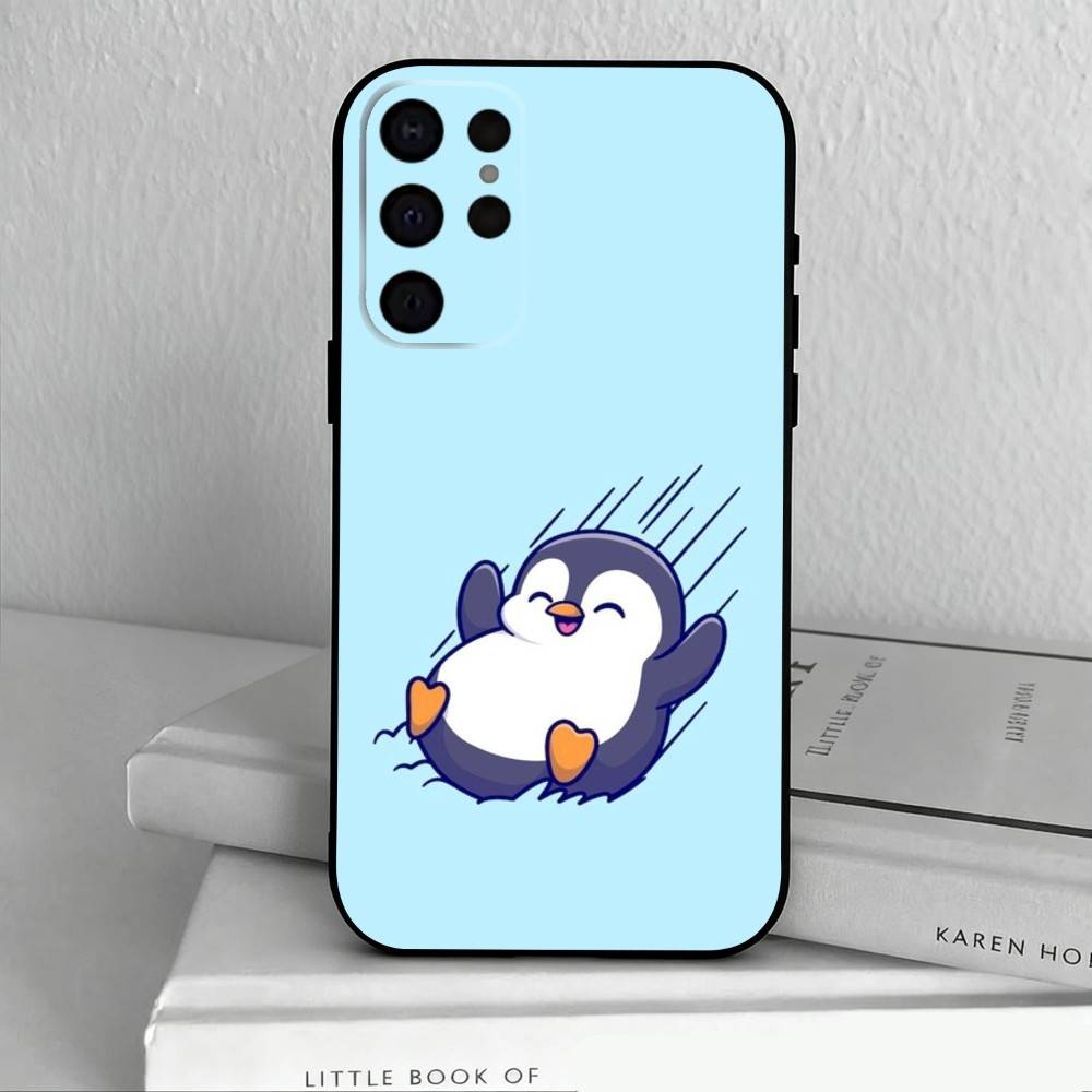 C-Мультяшный-N P-Пингвин Чехол для телефона для Samsung S25, S24, S21, S22, S23, S30, Ultra, S20, Plus, Другие Мягкий Черный Чехол