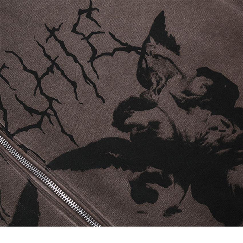 2023 Женский Модный Европейский и Американский Свободный Уличный Спортивный Кардиган с Капюшоном на Молнии.