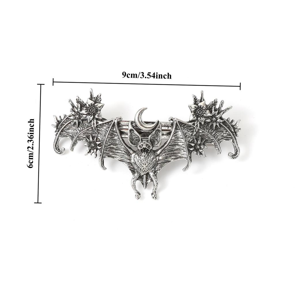Заколка для волос Летучая мышь Лунный цветок в готическом стиле викингов - Аксессуар для вечеринки в норвежском стиле