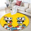 Cuphead & Mugman,Round Area Rug,Carpet Rug for Living Room Bedroom Sofa Playroom Decor,Non-slip Floor Mat