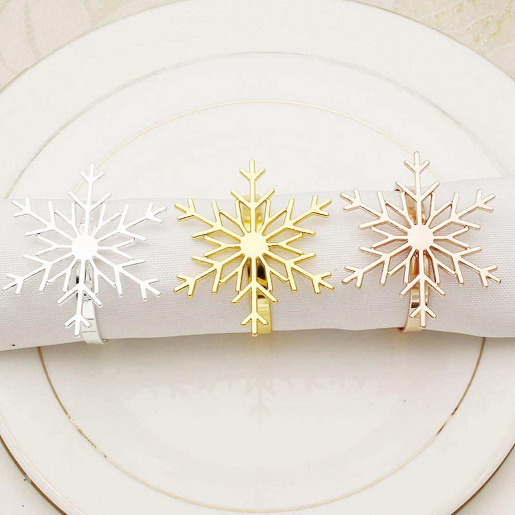 Silvery for Xmas,Party,Wedding Large Table Decor Napkin Ring Christmas Supplies Napkin Buckle