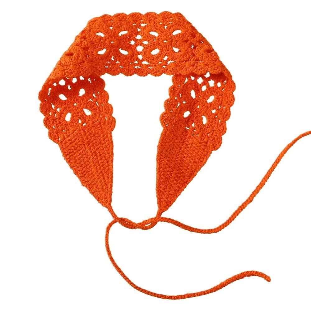 Handmade Headband Floral Head Kerchief Retro Knit Hair Band