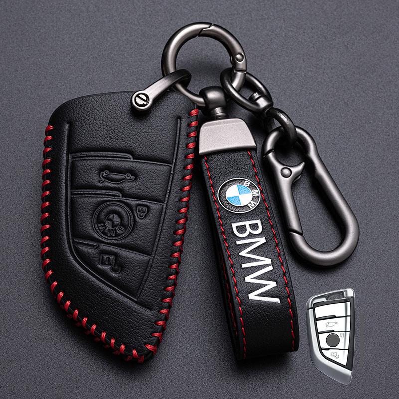 Car Leather Remote Key Case Cover Shell For BMW 1 3 5 7 Series X1 X3 X4 X5 X6 G20 G30 F15 F16 F34 F10 F20 F30 G01 G02 G05 G07 WS4