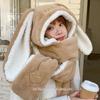 Women's Cute Plush Hat, Scarf, and Gloves Set with Big Rabbit Ears - Warm, Thickened Winter Accessories