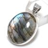 Natural Labradorite Gemstone 925 Solid Sterling Silver Gift Pendant 1.50" C2H37