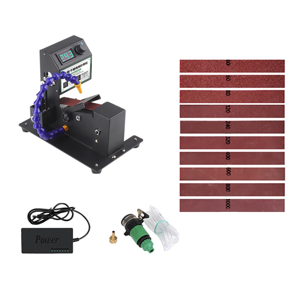 Мини-ленточный шлифовальный станок мощностью 350 Вт, электрический шлифовально-полировальный шлифовальный станок для сухой и влажной шлифовки, шлифовальный станок