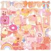50 шт./комплект Розовая Девочка. Серия 'Десертная вечеринка' 01 ПЭТ-наклейки Водонепроницаемые DIY Модные наклейки-скетчи