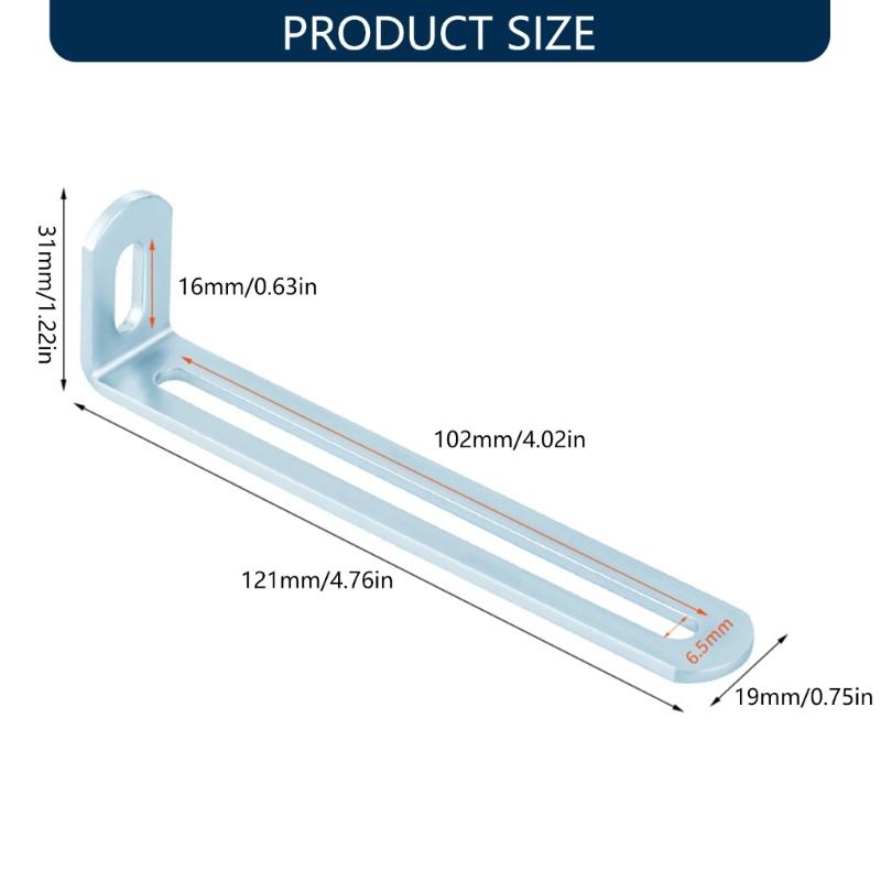 10Pcs Iron L Shaped Corner Brackets Fixer Double Slot Fixing Brackets For Wall Shelving Bookcases Easy Installation