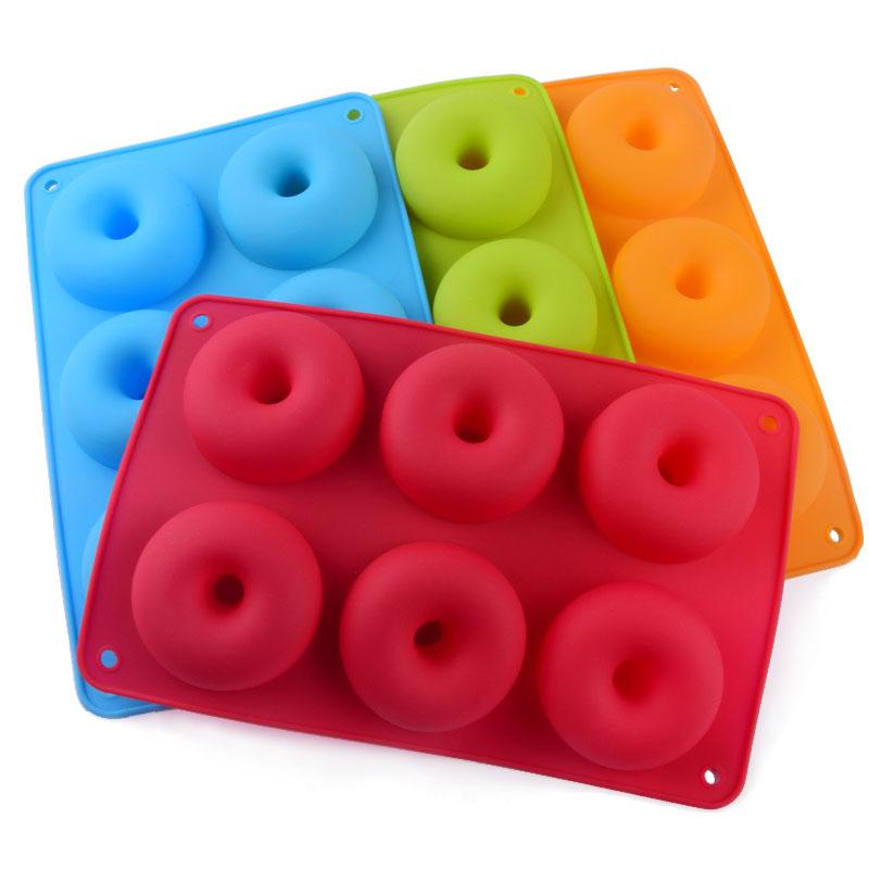 Модный лоток для пончиков с 6 полостями, силиконовый антипригарный инструмент для изготовления выпечки, 1 шт., термостойкая многоразовая форма