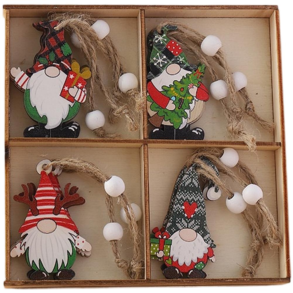 Engraved Holiday Decor Faceless Tree Pendants Christmas Celebration 14*14*2cm Minimalist Design For Christmas Tree