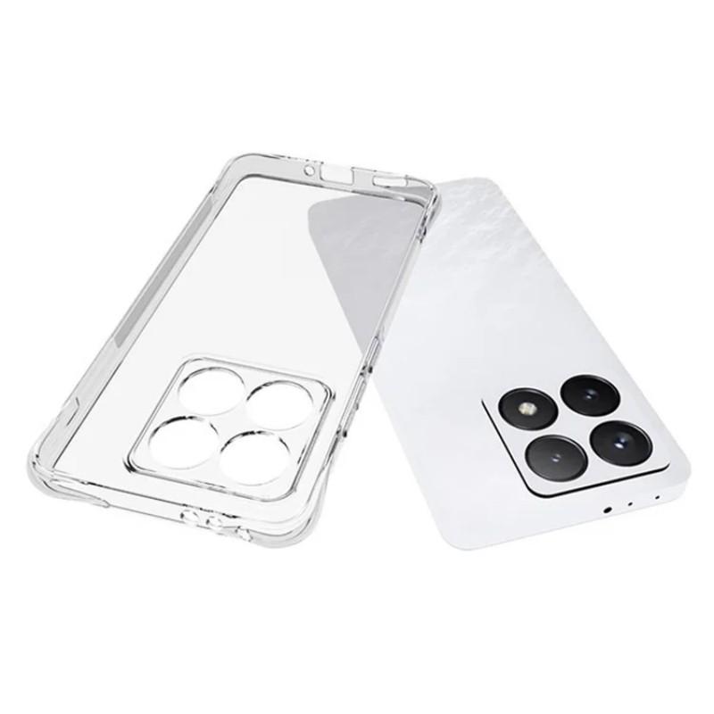 Прозрачный ТПУ чехол для Xiaomi 14T WANLONFENG Серия TM 2.0мм Задняя крышка для телефона