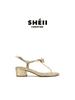 Su Yinyin Has the Same Xiaoxiangfeng Camellia Bow Toe Sandals, Soft Leather Versatile One-word Belt Flat Shoes, Women's Summer
