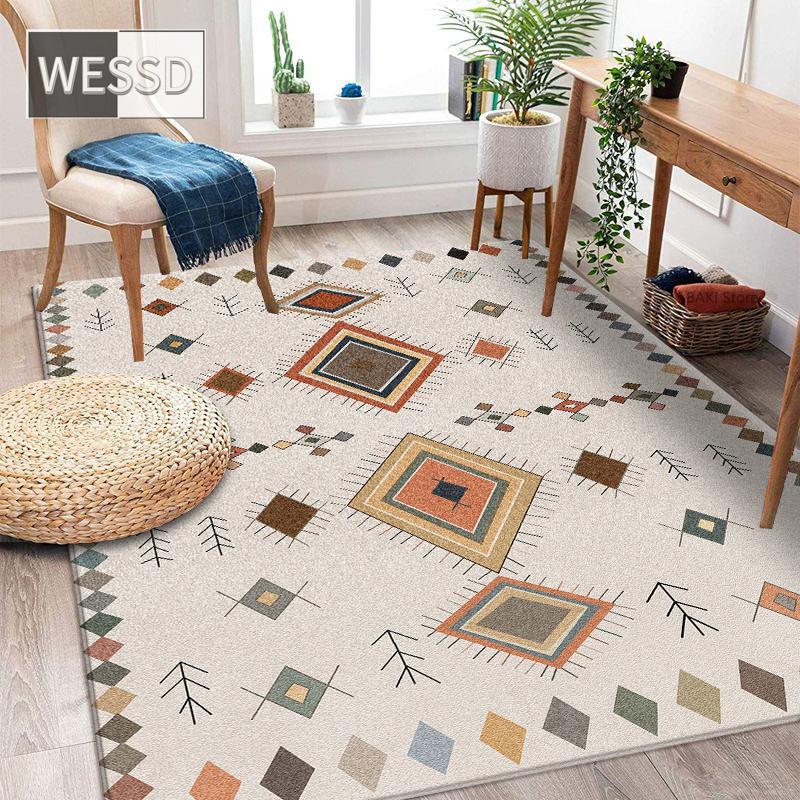 Moroccan Gray Geometric Carpet for Living Room and Bedroom