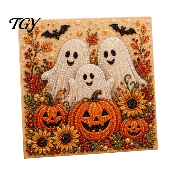 Christmas Themed DIY Projects Faux Pearl Art Kit, Xmas Hat Cat Dog Painting Holiday Home Decor Ornaments 3D Puppy Bead Craft Kit for Adults,