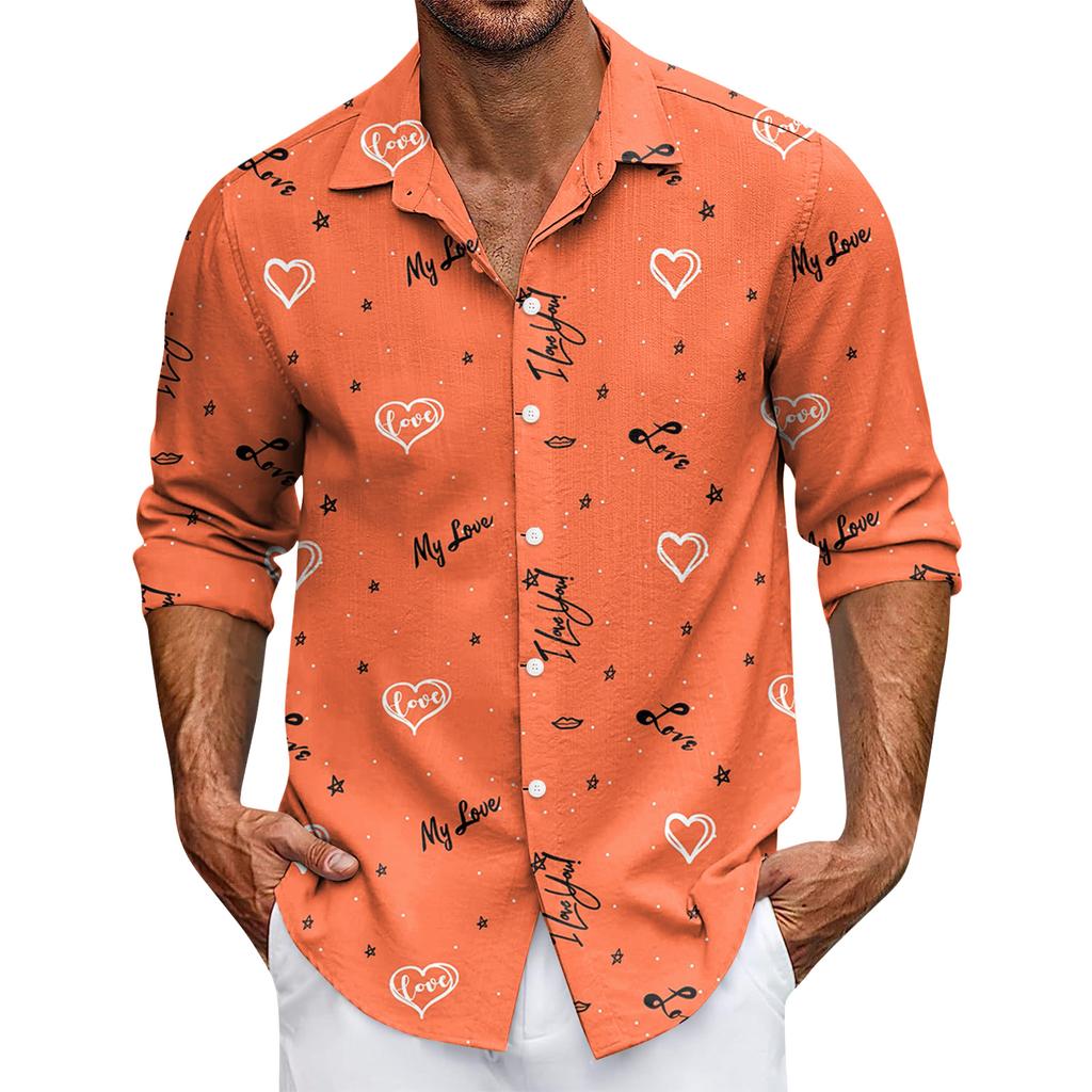 Мужская повседневная рубашка с длинным рукавом на пуговицах