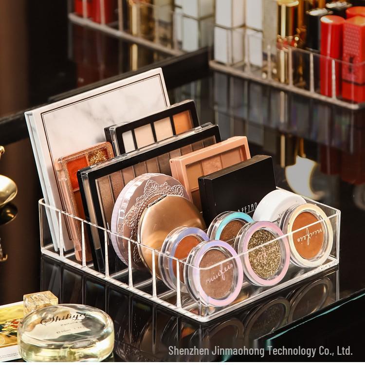 Clear Makeup Organizer: Eyeshadow Palette, Powder, Blush, Lipstick Storage Box & Vanity Drawer Dividers