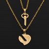New Titanium Steel Necklace Couple Love Pendant I Love You Love Detachable Love Heart