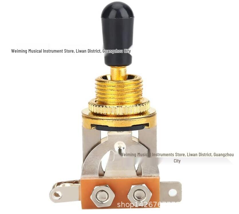 3-Position Electric Guitar Pickup Selector Switch with Metal Cap (Black, Gold, Chrome)