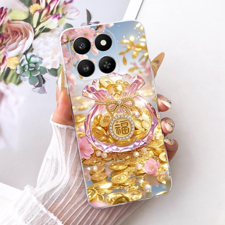 For Honor 400 Smart 5G Case LGN-NX1 Luxury Flowers Butterfly Painted Cover Silicone Case For Honor X7d X 7d HonorX7d Soft Fundas