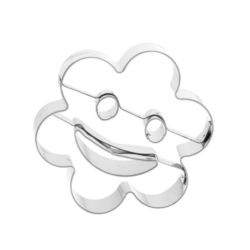 Набор из 4-х форм для выпечки из нержавеющей стали с изображением улыбающегося лица, формочки для печенья, формы для украшения тортов, кухонная утварь, кухонные принадлежности