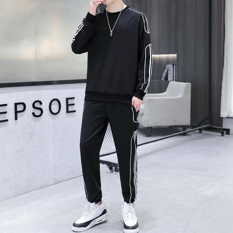 Осенний спортивный костюм, мужской свитер, костюм для бега, фитнес, комплект из двух предметов