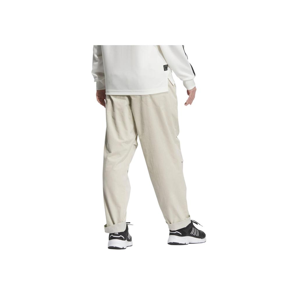 Adidas FW24 Tech Textured Series Logo Pattern Повседневные брюки средней посадки для мужчин Цвет кунжута, земляно-серый JI8691