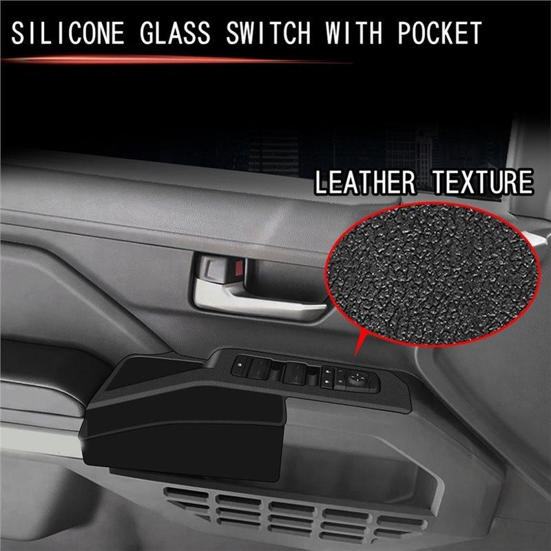 Silicone Glass Switch With Pocket Door Armrest Storage Box Interior Decoration Accessories For Toyota 4Runner 2024 2025