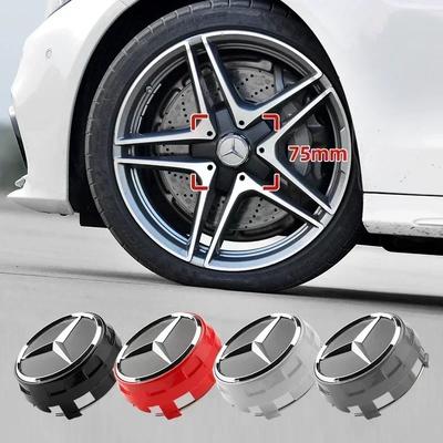 4 шт. 75 мм Черно-красные выпуклые центральные колпачки ступицы для AMG C E S GLC GLE A0004000900 Колпак ступицы Водонепроницаемый