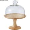Wooden Tall Feet Cake Stand Glass Cover Cake Pan Dessert Plate Bread Pan Decorative Frame Display Stand Fruit Plate Snack Tray