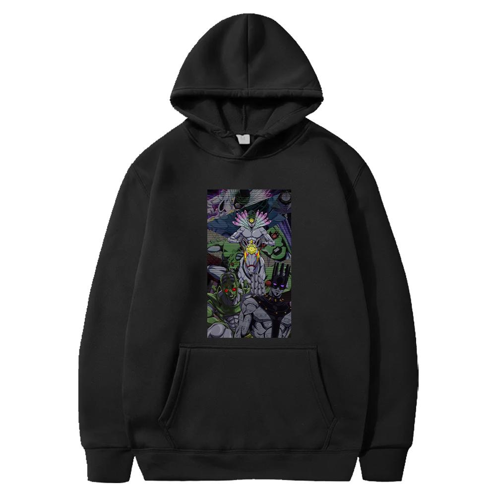 Горячий Аниме JoJo's Bizarre Adventure Made In Heaven Графический Худи Мужской Женский Манга Худи Большого Размера Уличная Одежда Харадзюку Толстовка
