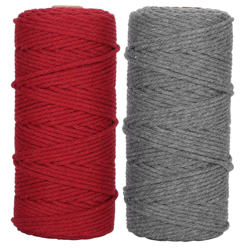 2 шт. 100 метров хлопковой пряжи метров вязальной веревки плетеной макраме рукоделие ручная работа DIY