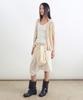 INSILENCE WOMEN Half Sleeve Hooded Zip-Up Knit Ivory