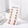 Classic 12Pairs Cubic Zirconia Stud Earrings Set For Women Silver Color Round Heart Crystal Rhinestone Earrings Brinco Jewelry