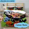 3PCS Custom Name Bunny Friends Bing Adventure Bedding Set, Including 1pc Duvet Cover And 2pcs Pillowcases, Suitable for dorms and bedrooms Gift