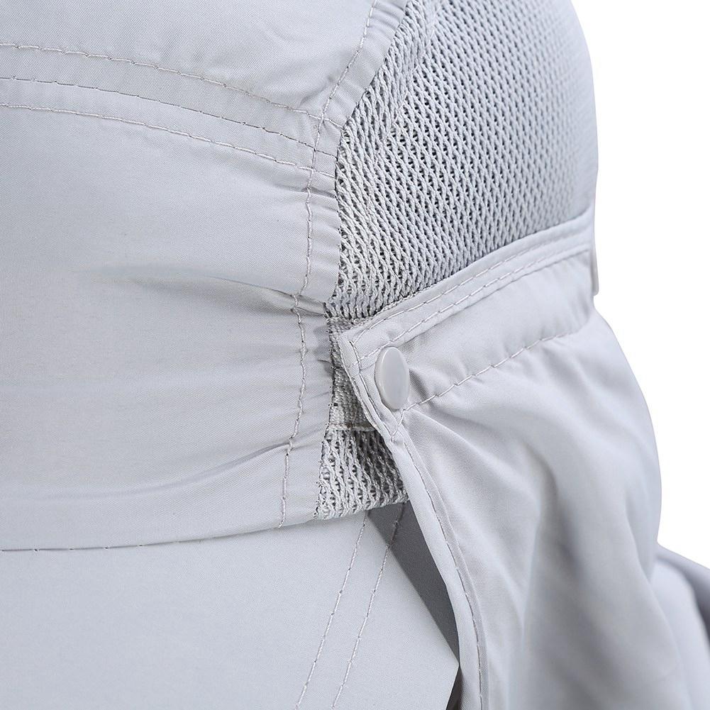 360 Degree Quick Drying UV Protection Cap Neck Ear Flap Cover For Outdoors(grey)
