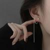 1 пара S925 серебряные иглы 13 см квадратные серьги с цепочкой и кисточками, женские серьги-капли, прямые ювелирные изделия, подарки на Новый год