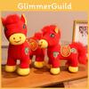 Horse Festive Soft Toy With Short Pile Plush And Lucky Charm For Holiday Gifts