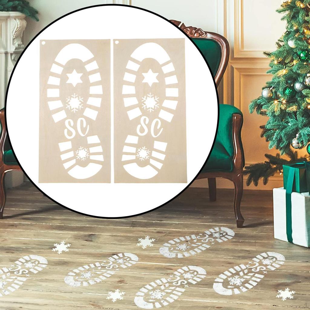 Рождественский трафарет для рисования Санта-Клауса, креативные полые ботинки