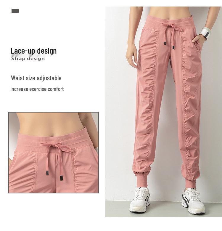 Женские быстросохнущие утягивающие фитнес-штаны гаремы – Свободные, плиссированные, с манжетами, длинные, для бега и повседневной носки