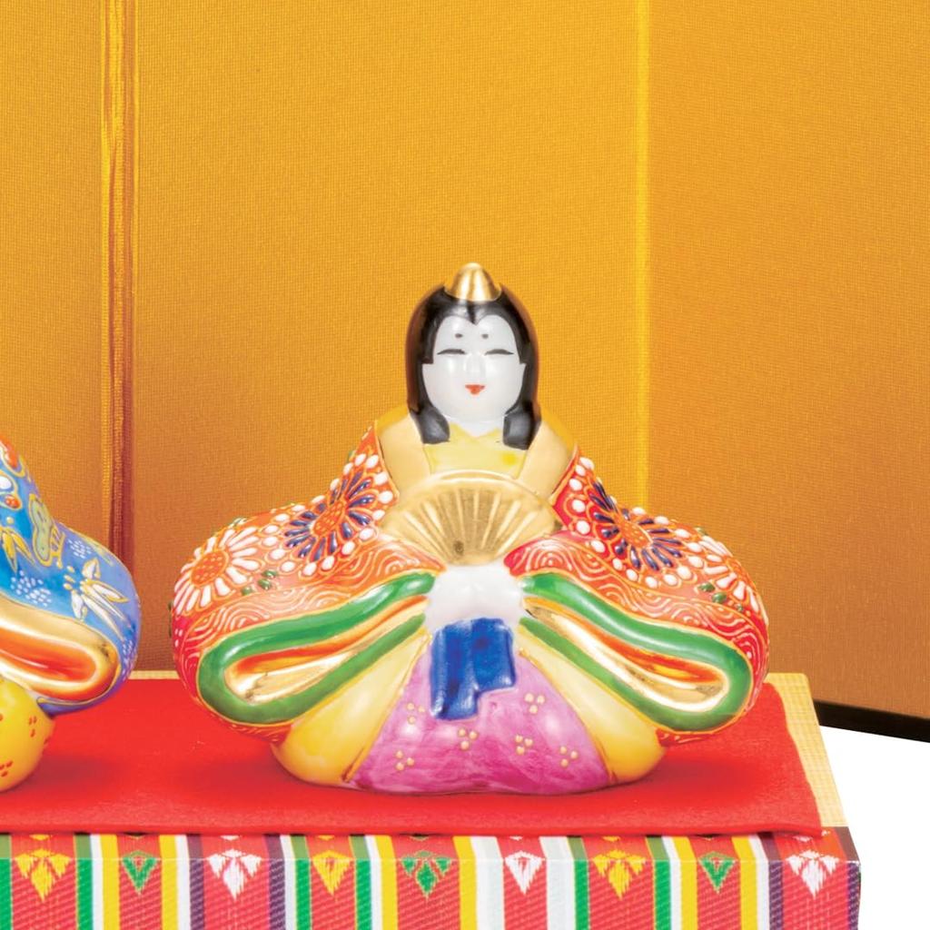 Kutani Ware Iwataya 3 Hina No. Doll, Blue-green K8-1681