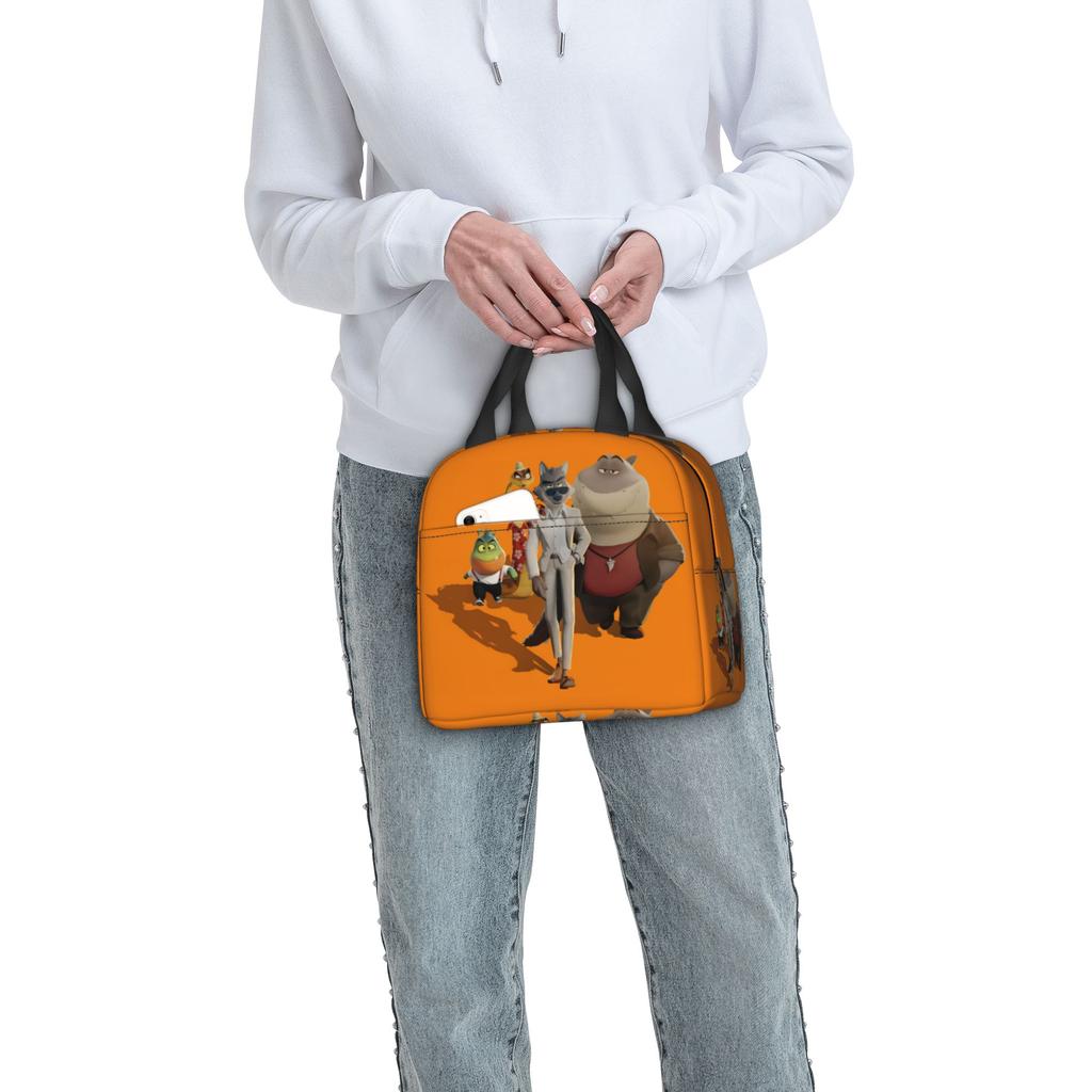 Custom Bad Guys Insulated Lunch Bag for Work School Wolf Resuable Cooler Thermal Lunch Box Unisex