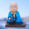 Украшение-Орден на Приборную Панель Автомобиля, Наручные Украшения, Статуэтка Будды на Солнечной Батарее, Кивающий Маленький Монах, Коллекционные Фигурки