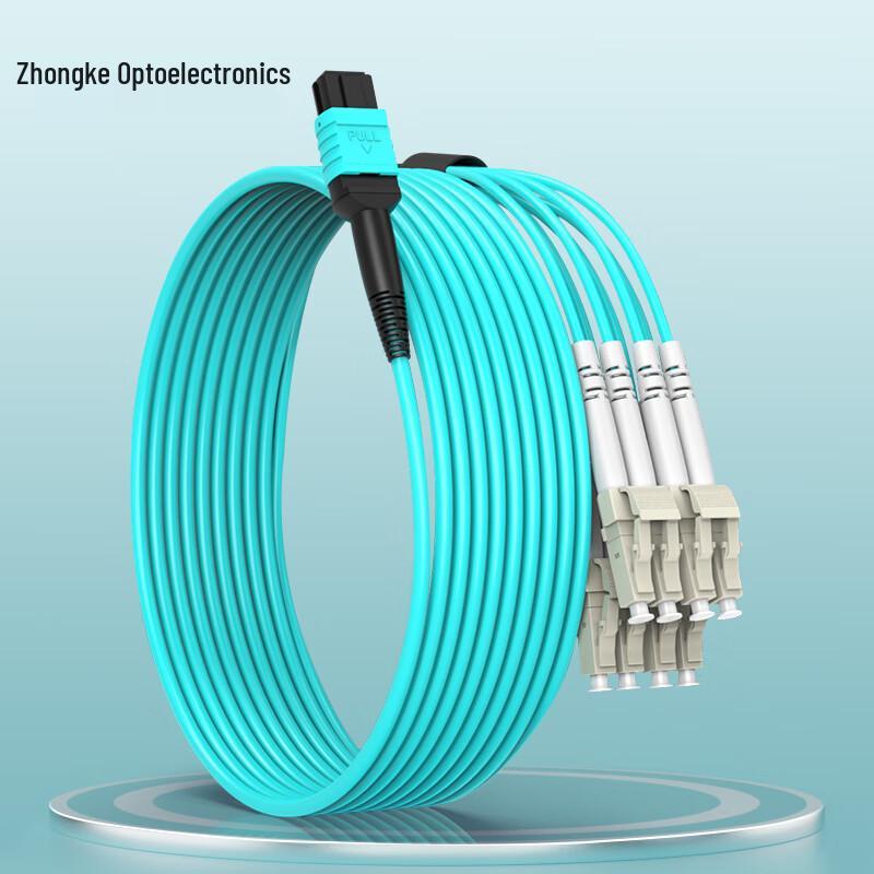 ZKTEK MPO-LC Female O-Type OM3 Multimode Fiber Patch Cable