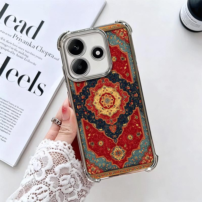 Персидский ковер Цветочный узор Мягкий чехол для телефона для Xiaomi Redmi Note 14 15 Pro Plus 13 12 11S 11T 5G 10 9S 9 Покрытие Противоударный Fu