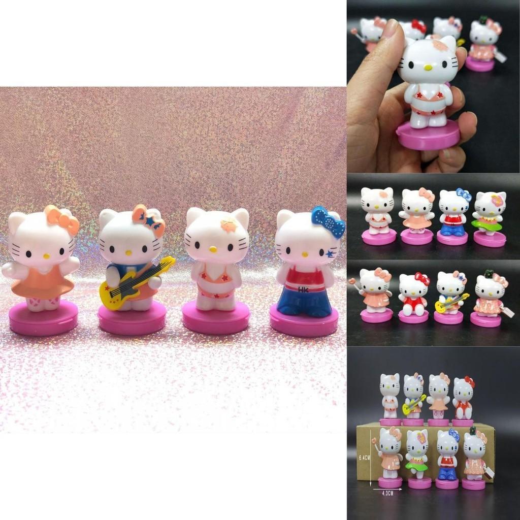 Набор мини-фигурок Hello Kitty из восьми штук, милые мультяшные миниатюры Kt, топперы для торта, подарок