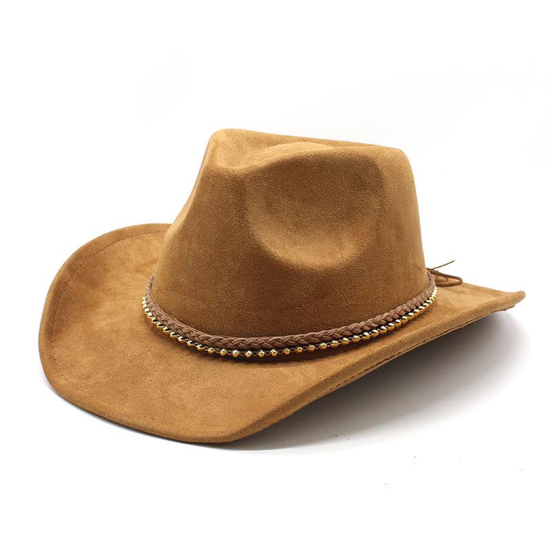 Western Cowboy Hat Suede Bullhead British Jazz Hat Men'S And Women'S Ethnic Hat Top Hat